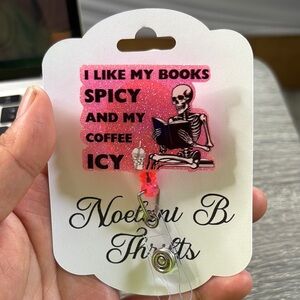 Pink Glitter Skeleton Badge Reel